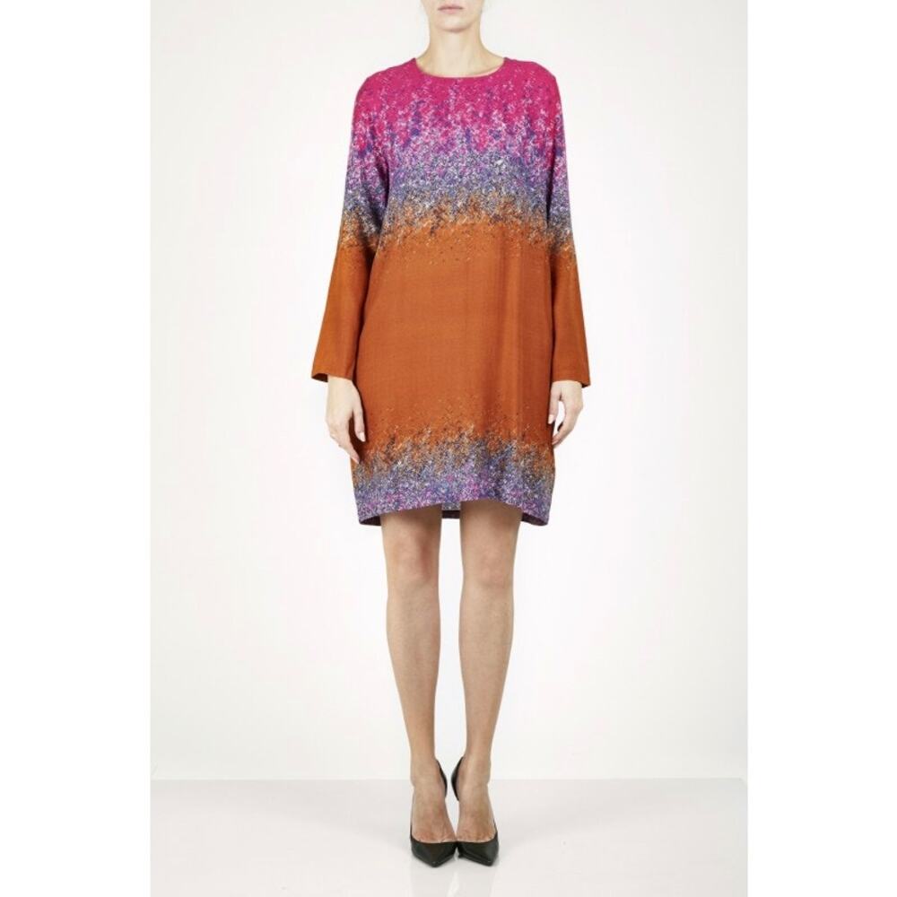 Rodebjer Candice Dress Dazzle Keyhole Back Viscose Crepe Long Sleeves SZ XS